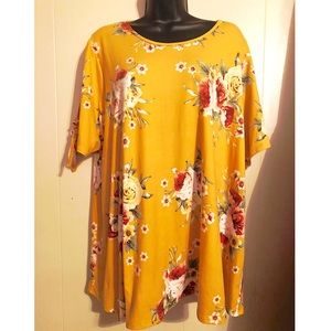 Mustard floral boutique top